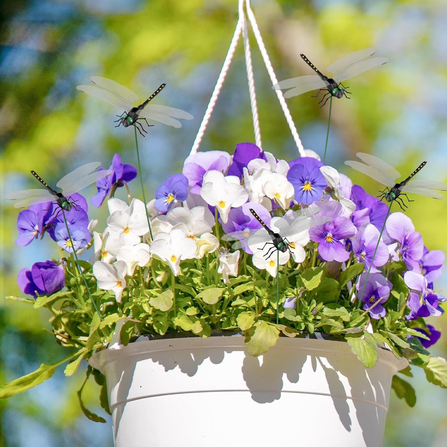 NiHome 12-Pack Large Dragonfly Clip Decoration Set for Garden, Hat, Pet, Indoor & Outdoor Display, Easy Installation Realistic Waterproof PVC Dragonflies (Black)-VerdiqueGarden