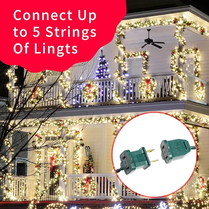 Ultra-Bright Connects End to End Warm White Christmas Mini Lights 100L 19.6Ft UL Listed Incandescent Bulb String Light Set for Indoor and Outdoor Holiday Garden Party Christmas Tree Decor-VerdiqueGarden