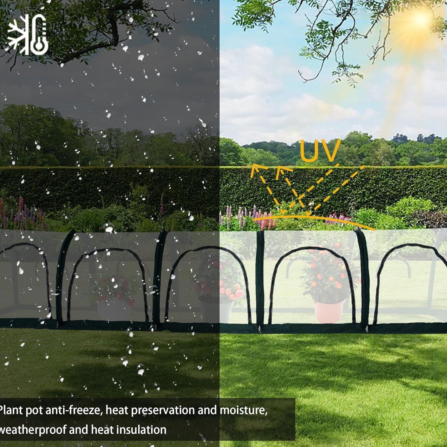 Portable PE Plastic Tunnel Greenhouse for Outdoors - Cambered Poly Transparent Long Greenhouses Clear Insulation Grow Tent Ideal for Backyards and Patio Vegetable Cultivation (5M)-VerdiqueGarden