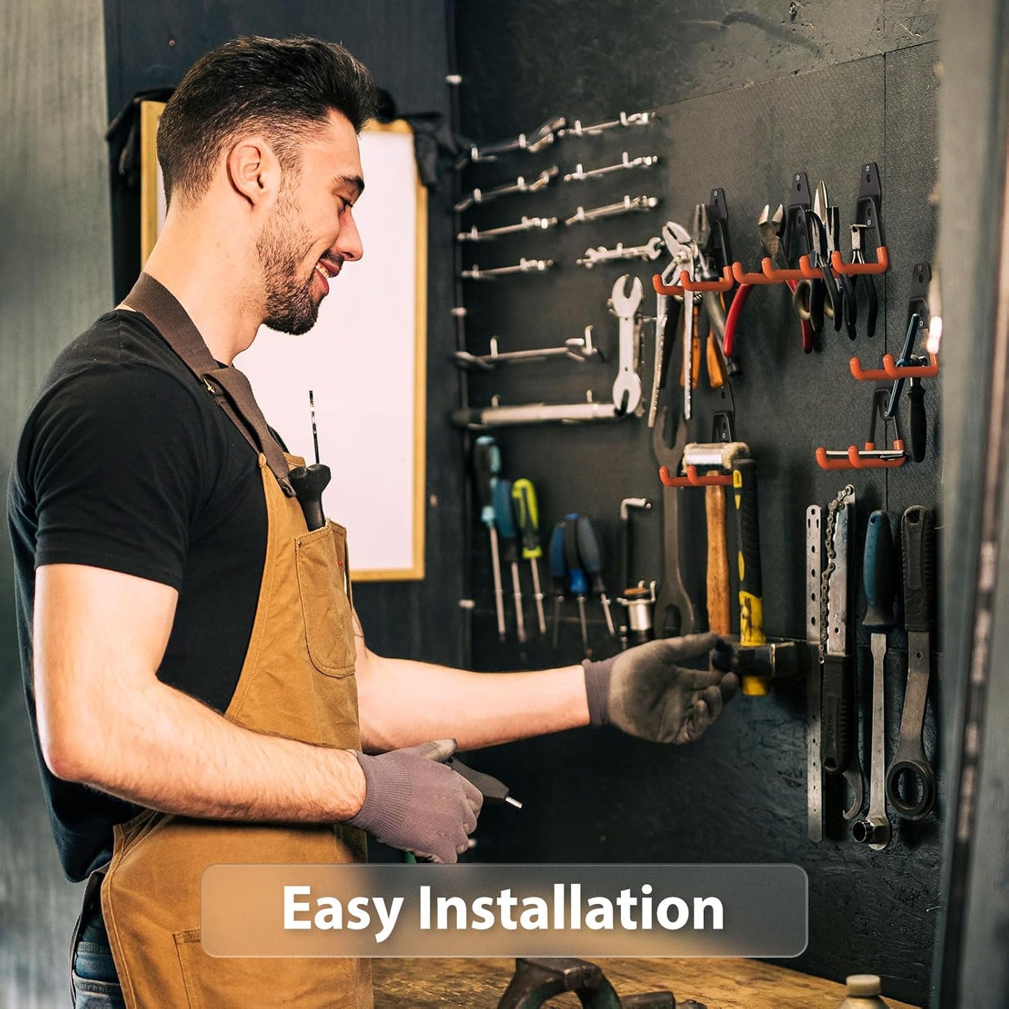 Utility Steel Wall Mount Heavy Duty Garage Hooks with Anti-Slip Coating,Storage More Yard,Garden and Power Tools and for Hanging Hose,Ladder and Bike(8 Pack 4.5x2.75 inch)-VerdiqueGarden