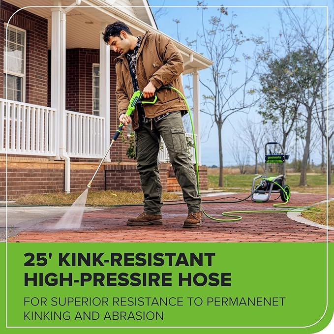 Greenworks Pro Brushless 2700 PSI (CSA Certified) 2.3 GPM Max / 1.2 GPM Electric Pressure Washer (Foldable Handles, Rugged Steel Frame, 25 FT Hose, 35 FT GFCI Power Cord)-VerdiqueGarden