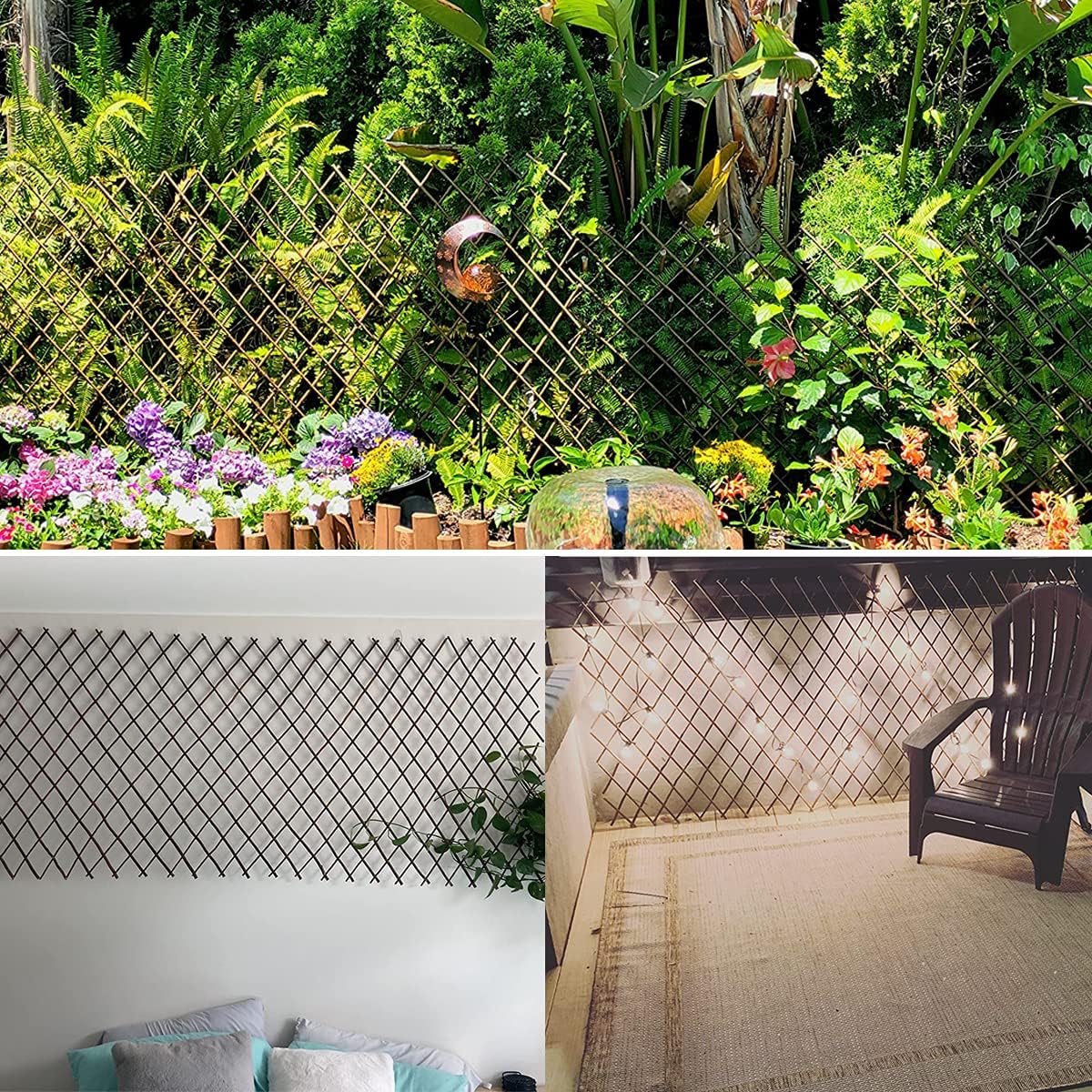 Expandable Willow Trellis for Climbing Plants Outdoors,Nature Garden Fence Lattice Panels for Outside Plant Support for Vine, Ivy, Rose, Cucumbers, Clematis 36x92 Inch(4PC)-VerdiqueGarden