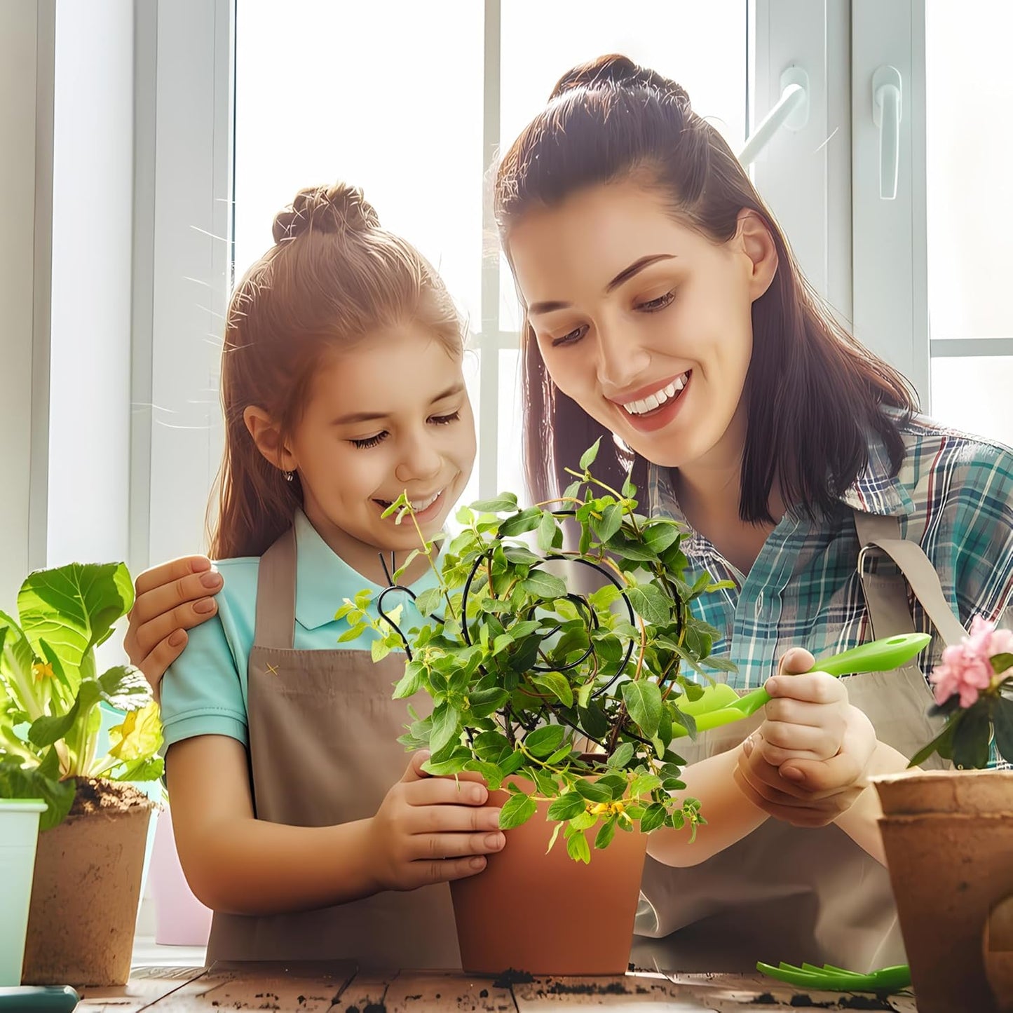 2 Pack Plant Trellis Indoor, 11" W x 13" H Small Trellis for Potted Plants, Decorative Trellis for Climbing Plants Indoor, Ideal for Vines on Tabletops, Balconies, Gardens and Lawns, Snail-Shaped-VerdiqueGarden