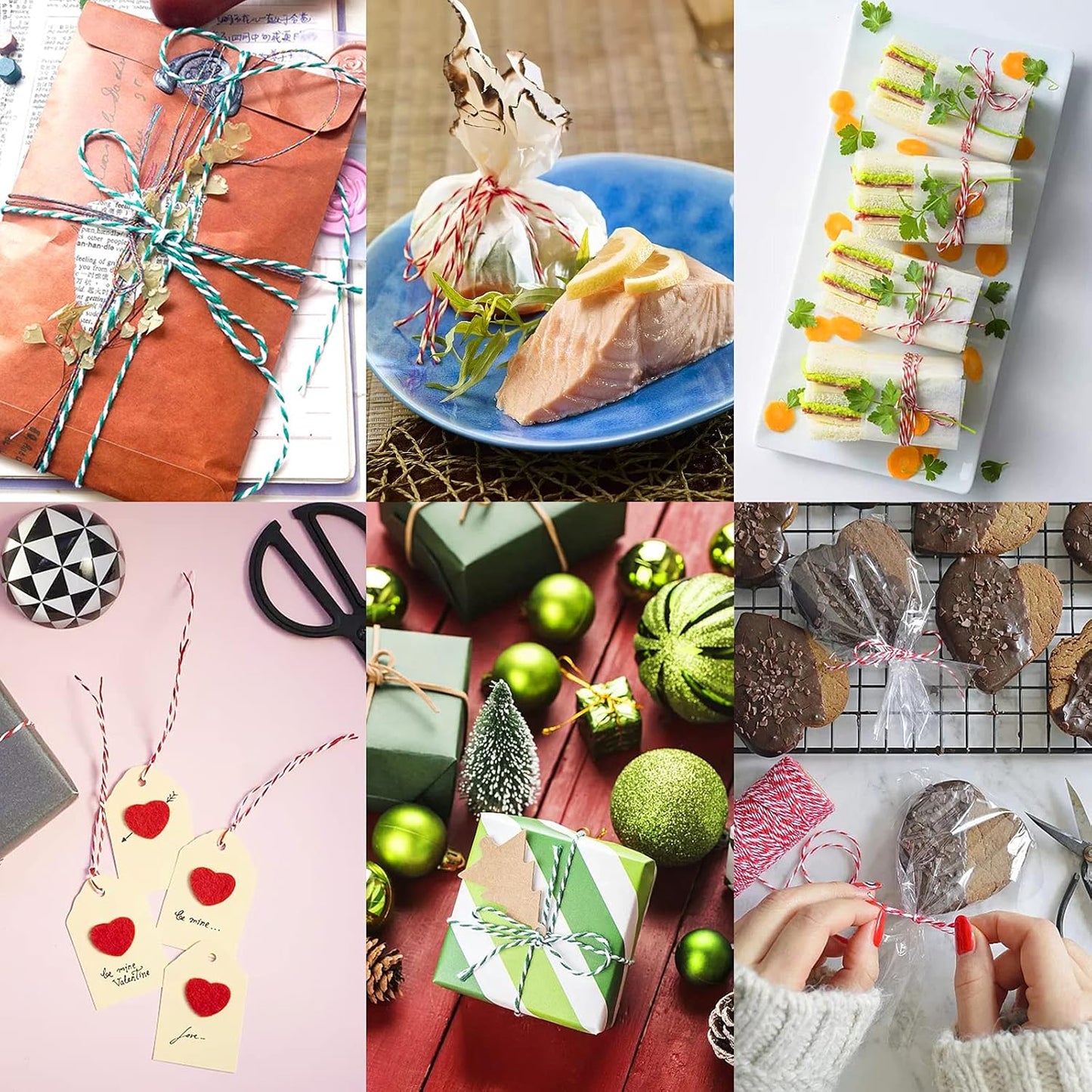 Anvin Natural Jute Twine - 984 Feet, 10 Ply, 2mm Thick, Green, Red, White (Pack of 3) - Bakers, Butcher, Baking, Arts & Crafts, Gardening-VerdiqueGarden