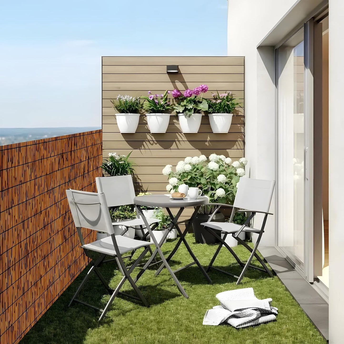 Natural Bamboo Reed Fence, 4FT x 16.4FT,Bamboo Privacy Screen for Garden, Decorative Fence for Outdoor Privacy Screening, Sun Blocking, Decorative Divider, Brown-VerdiqueGarden