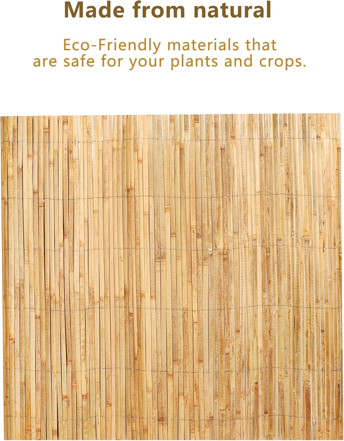 4ft x 13ft Natural Bamboo Slat Screening Roll, Outside Bamboo Privacy Fencing, Privacy Screen Panels for Garden, Outdoor-VerdiqueGarden