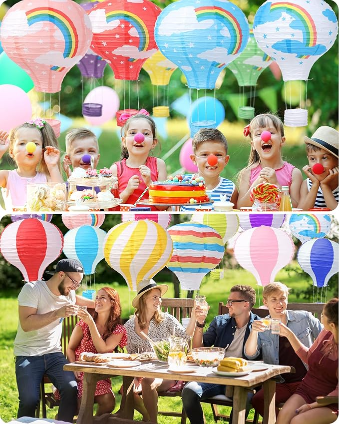 Treela 20 Pcs Hanging Hot Air Balloon Paper Lanterns 12 Inch Hot Air Balloon Decorations Centerpieces Reusable Chinese Japanese Paper Lantern for Birthday Wedding Baby Shower Christmas Party Festival-VerdiqueGarden