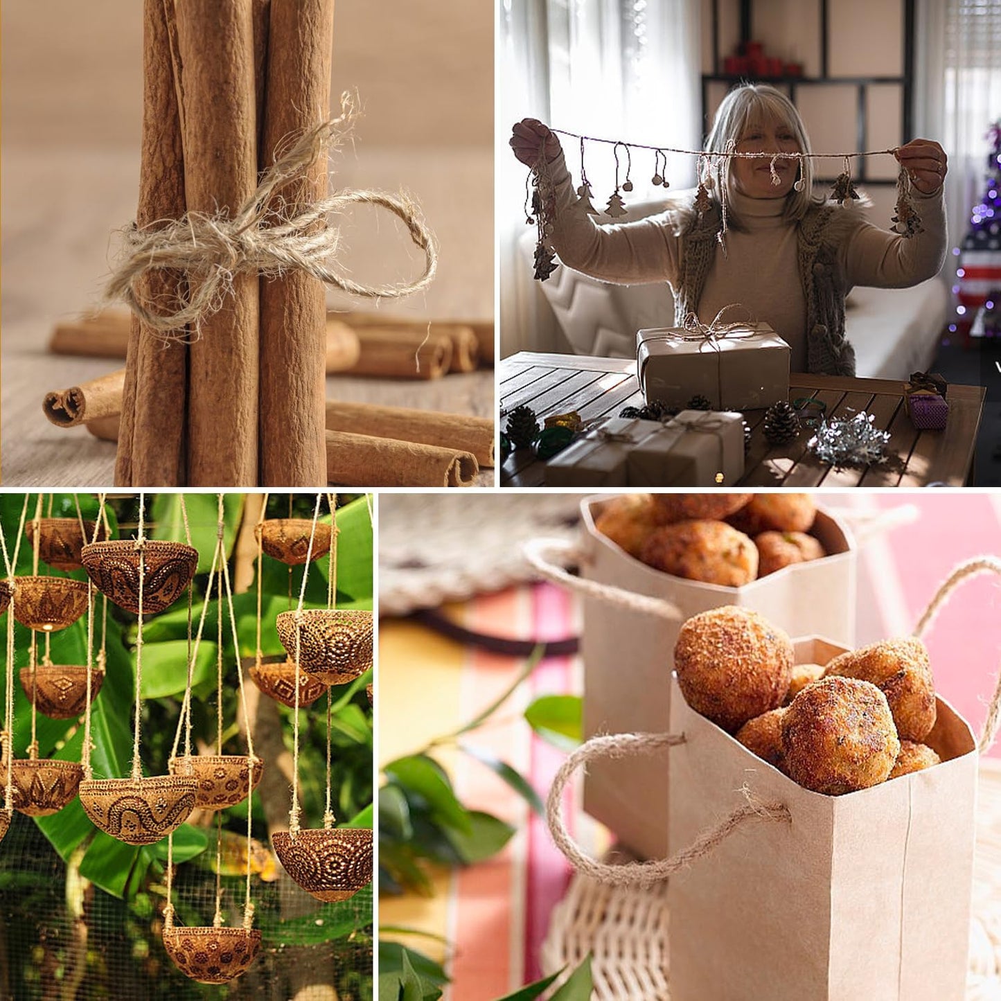 Natural Jute Twine 656 Feet Long String for Crafts Gift Wrapping Christmas Handmade Arts Decoration Packing String Home Decor (3mm * 656feet)-VerdiqueGarden