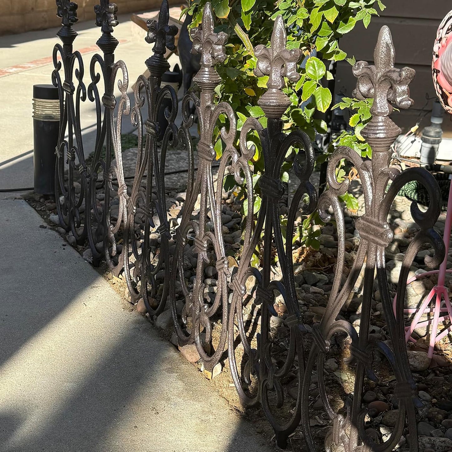 Ornate Cast Iron Garden Edging Fence(28" Tall) - 2 Pack Heavy Duty Metal Border for Lawn, Patio & Landscaping HC8775-VerdiqueGarden