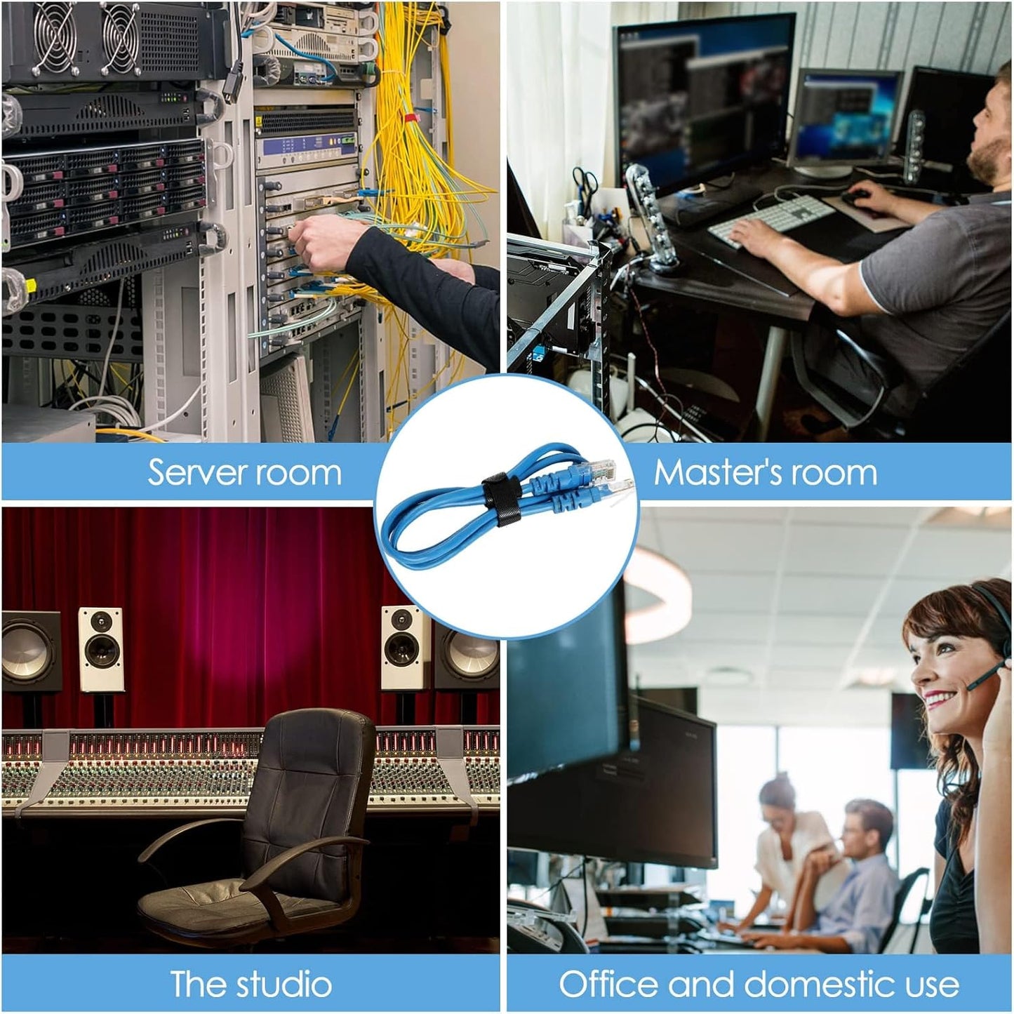 150PCS 8 Inch Reusable Cable Ties Wire Ties Cord Organizer Cable Organizer Adjustable Cable Management Black-VerdiqueGarden