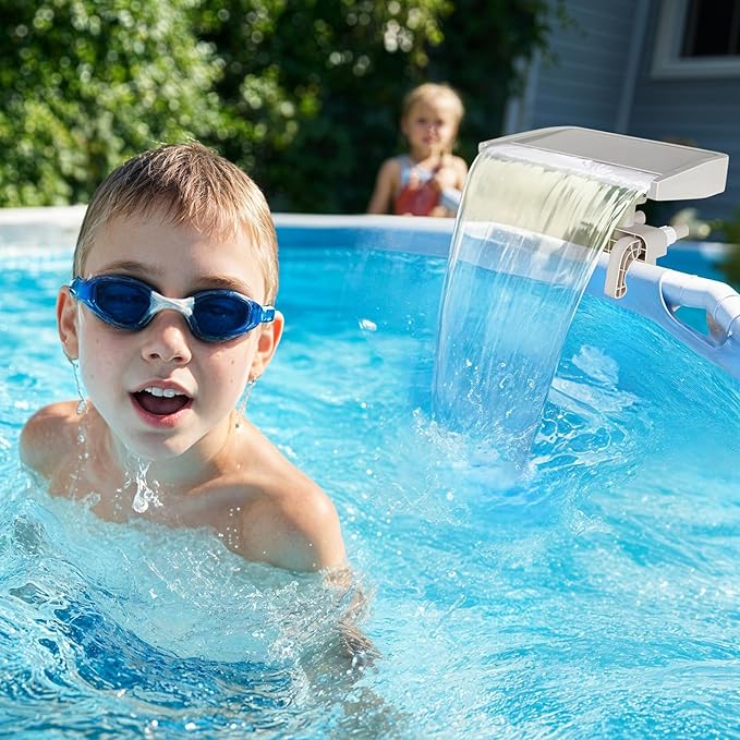 Pool Fountain Waterfall for Above Ground Pools, Smooth Flowing Pool Waterfall, Above Ground Pool Accessories, Cooling and Relaxation Pool Fountain for Outdoor Decor, Swimming Pool-VerdiqueGarden