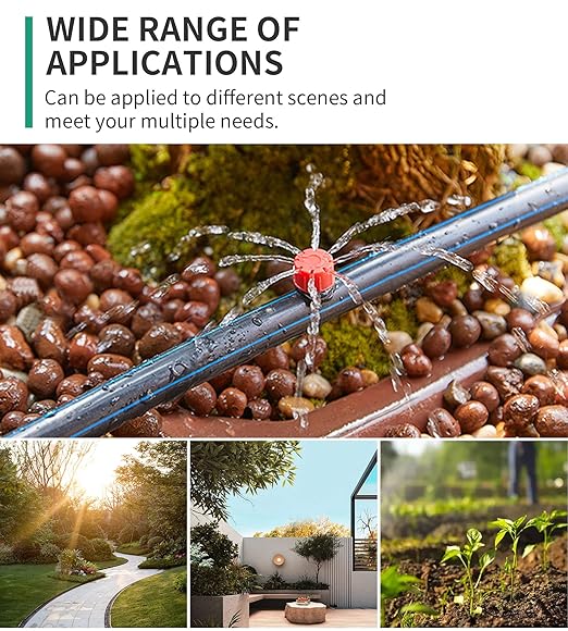 1/4 Drip Irrigation Fittings, 210 Pcs 1/4 Drip Irrigation Connectors Irrigation Fittings Kit for Flower Pot Garden Lawn (Spray,Micro Dripper,Straight Barbs,Tees,Elbows,End Plug,4-Way Coupling)-VerdiqueGarden