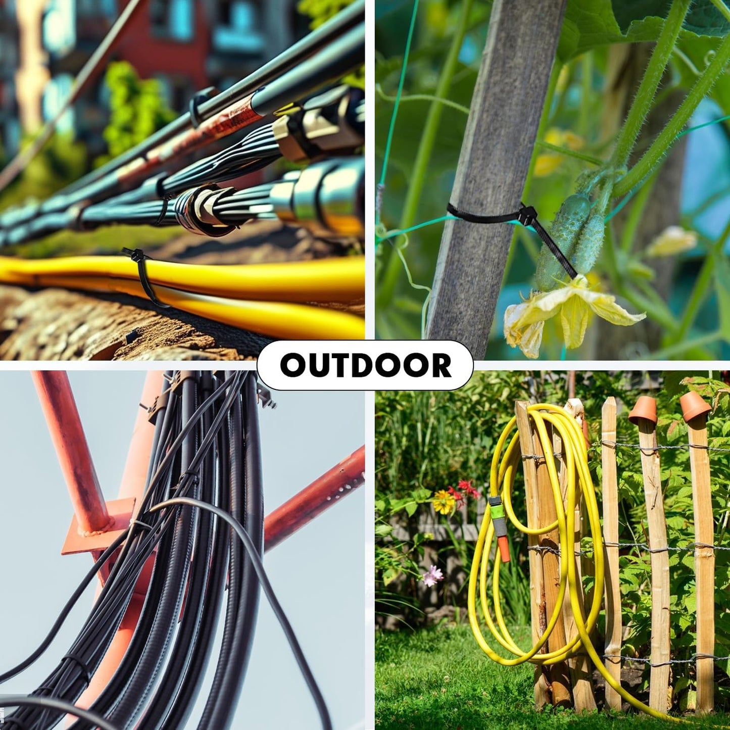 Zip Ties, KAMOTA 1500pcs 12 Inch Heavy Duty Self-Locking Nylon Zip Ties, Black Cable Ties with 50lb Tensile Strength, UV Resistant Cable Tie for Indoor and Outdoor Use-VerdiqueGarden