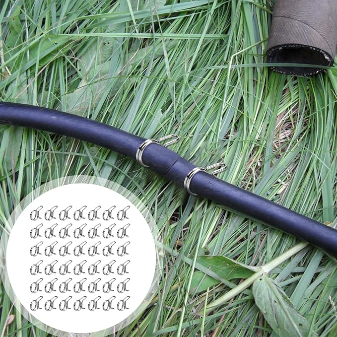 1/4 Tubing Clamp, 1/4"Double Wire Spring Hose Clamp, Irrigation Hose Clamp, Hose Tubing Clamps, 100 Double Line Hose Tube Spring Clamp, Irrigation Kit Connector Clamp, Metal Water Hose Clamps-VerdiqueGarden