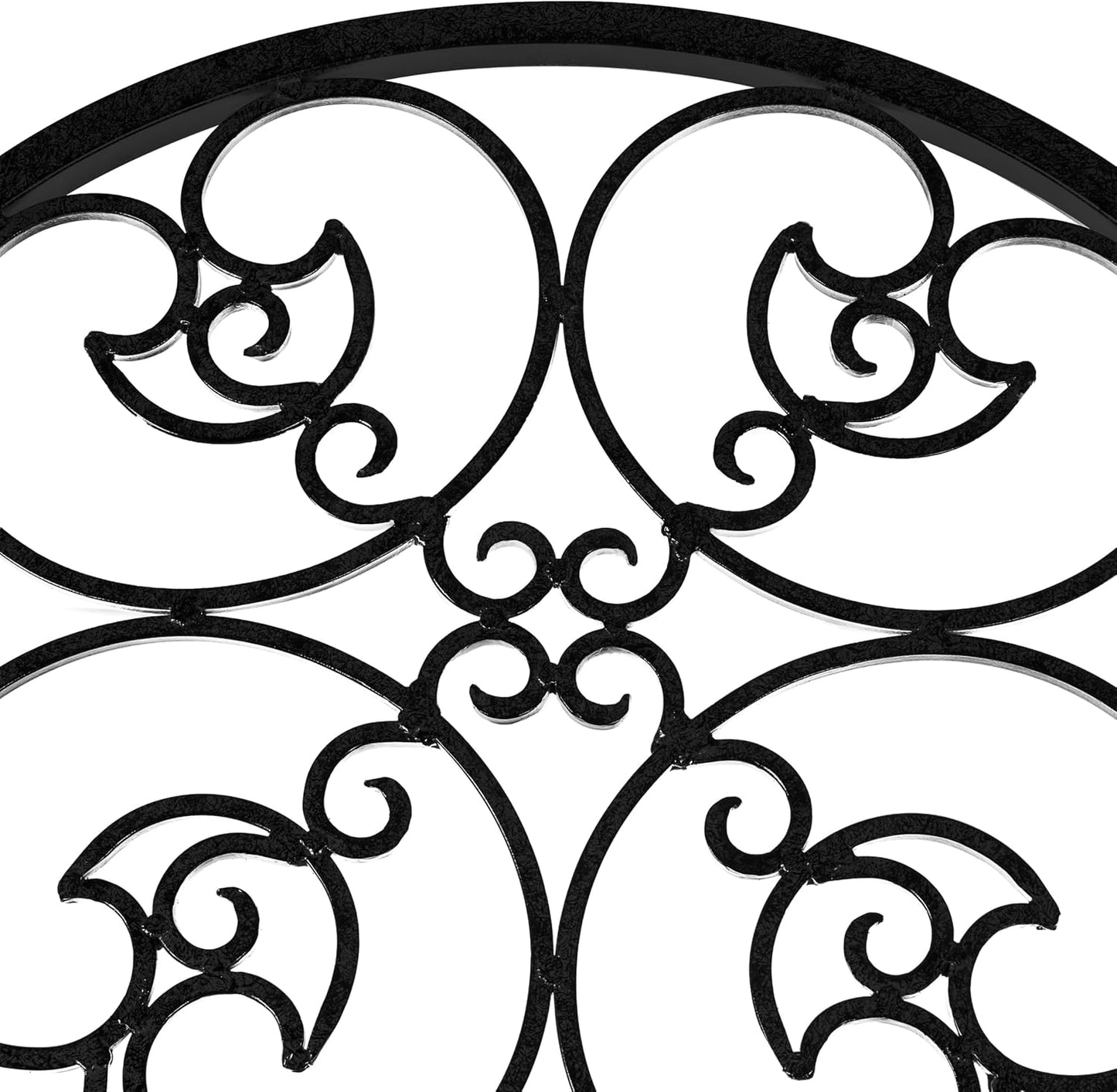 H Potter Black 8 Foot Tall Garden Trellis Wrought Iron Heavy Scroll Metal Decoration Lawn Patio and Wall Decor Screen for Rose Clematis Ivy Weather Resistant Patio Wall Art X Large (X-Large Black)-VerdiqueGarden