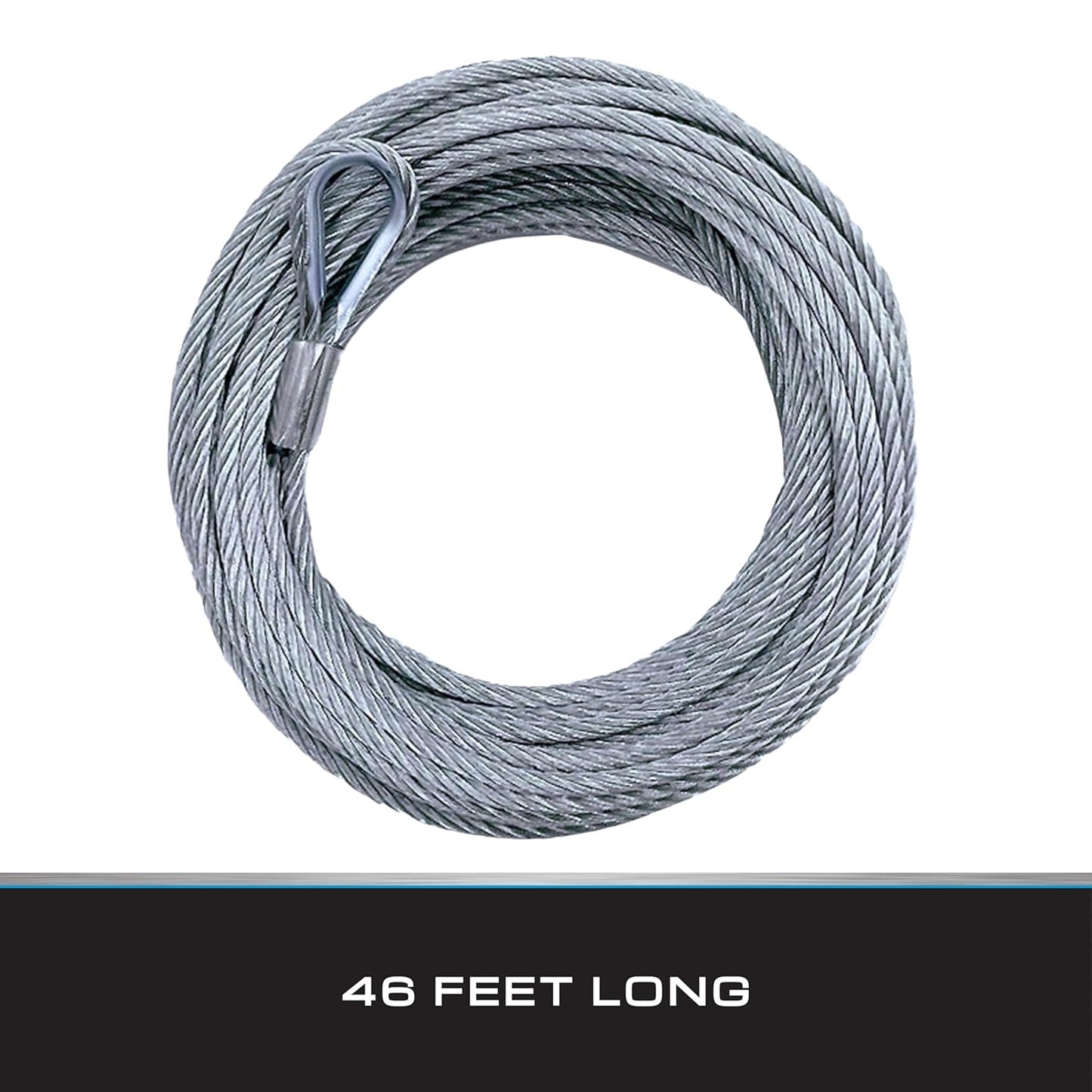 Tie Down 7x19 Aircraft Cable - Steel Cable with Loops - Deck/Zip Line/Tow/Hanging Wire - 5/32" x 46 ft with Loop-VerdiqueGarden