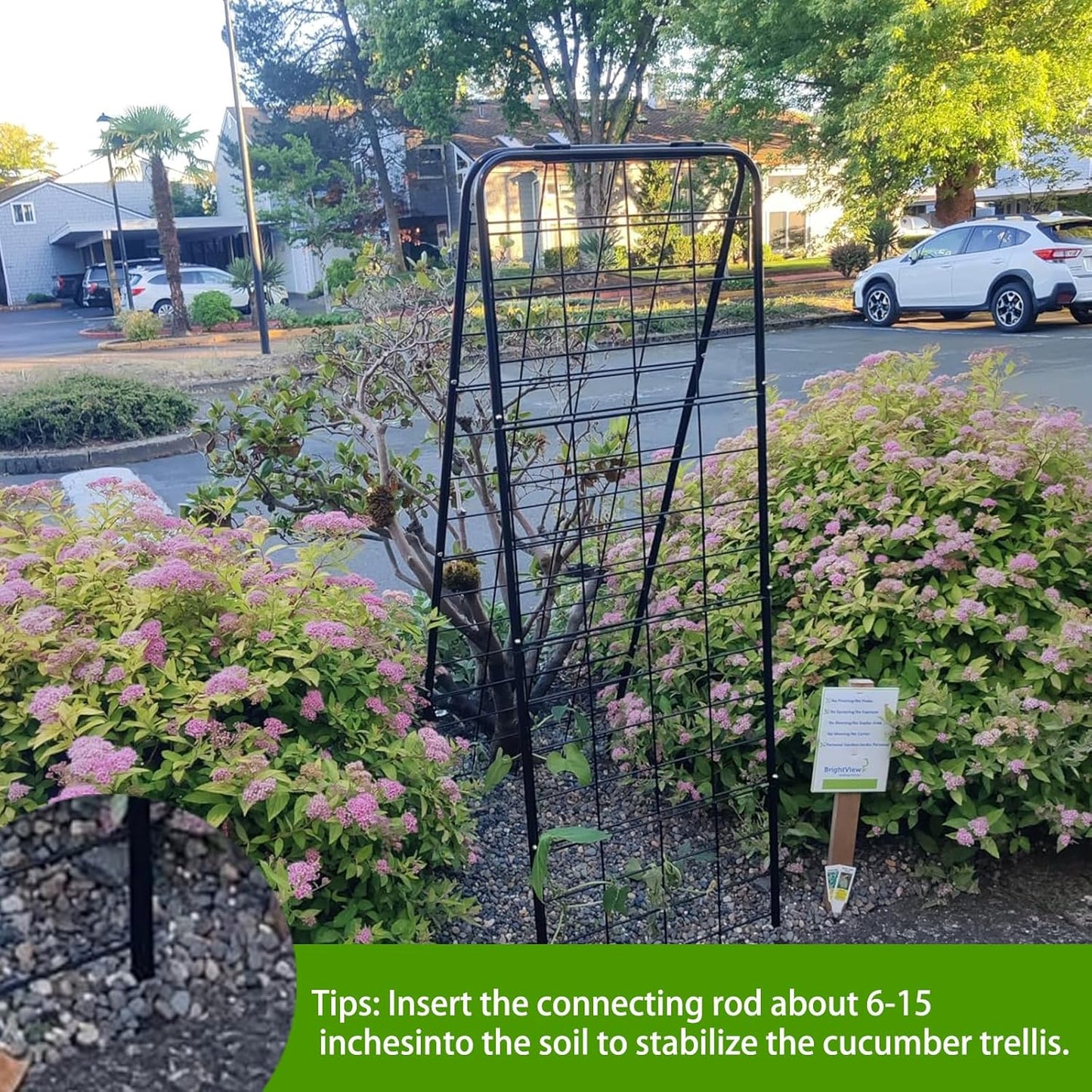 Heavy Duty 50"x17" Adjustable A-Frame Trellis for Climbing Plants – Rust-Proof Metal Garden Trellis with Dense Grid Design, Perfect for Raised Beds, Tomatoes, Cucumbers & Outdoor Vines (Black, 2 Pcs)-VerdiqueGarden