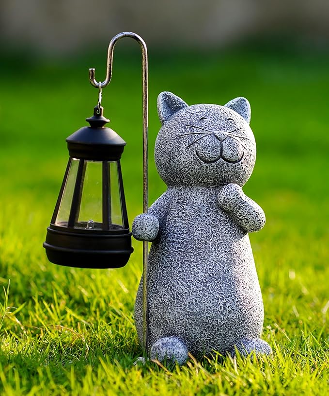 Solar Statue for Garden Decoration: Outdoor Sculpture for Yard Lawn Home House Balcony Patio - Unique Housewarming Gift for Lover Mom Women Grandma-VerdiqueGarden