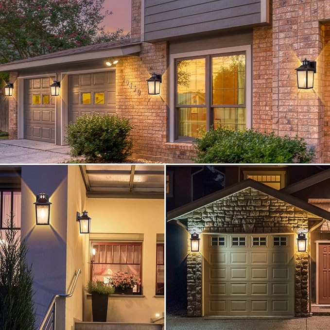 Oil Rubbed Bronze Motion Sensor Outdoor Lights - Dusk to Dawn Outdoor Lighting, Brown Exterior Garage Light Fixture, Waterproof Porch Light Coach Outside Wall Mount for House, Front Door, Anti-Rust-VerdiqueGarden