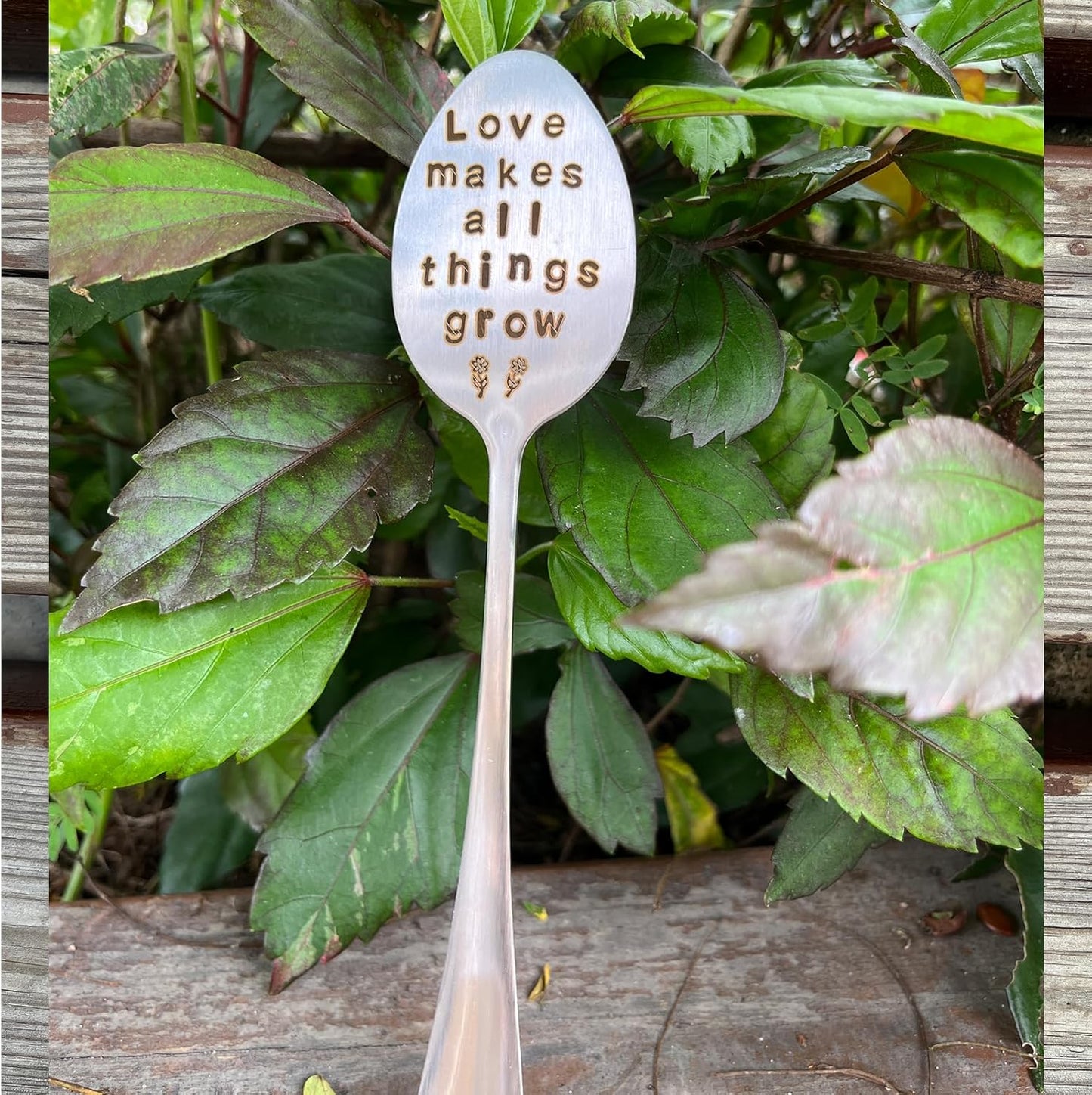 Garden Plant Marker Friendship Gift for Women Gardeners, Plant Stake Label Sign Tag Gardening Gifts for Woman Plant Lovers, Metal Garden Decoration (All Things Grow), Silver-VerdiqueGarden