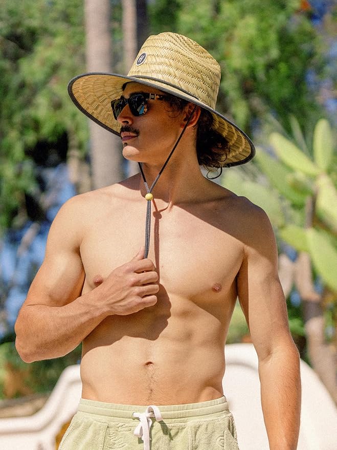 Straw Hat for Men & Women | Lifeguard Hat, Beach Hat & Sun Hat | UPF 50+ Wide Brim for Sun Protection | One Size | Hemlock-VerdiqueGarden