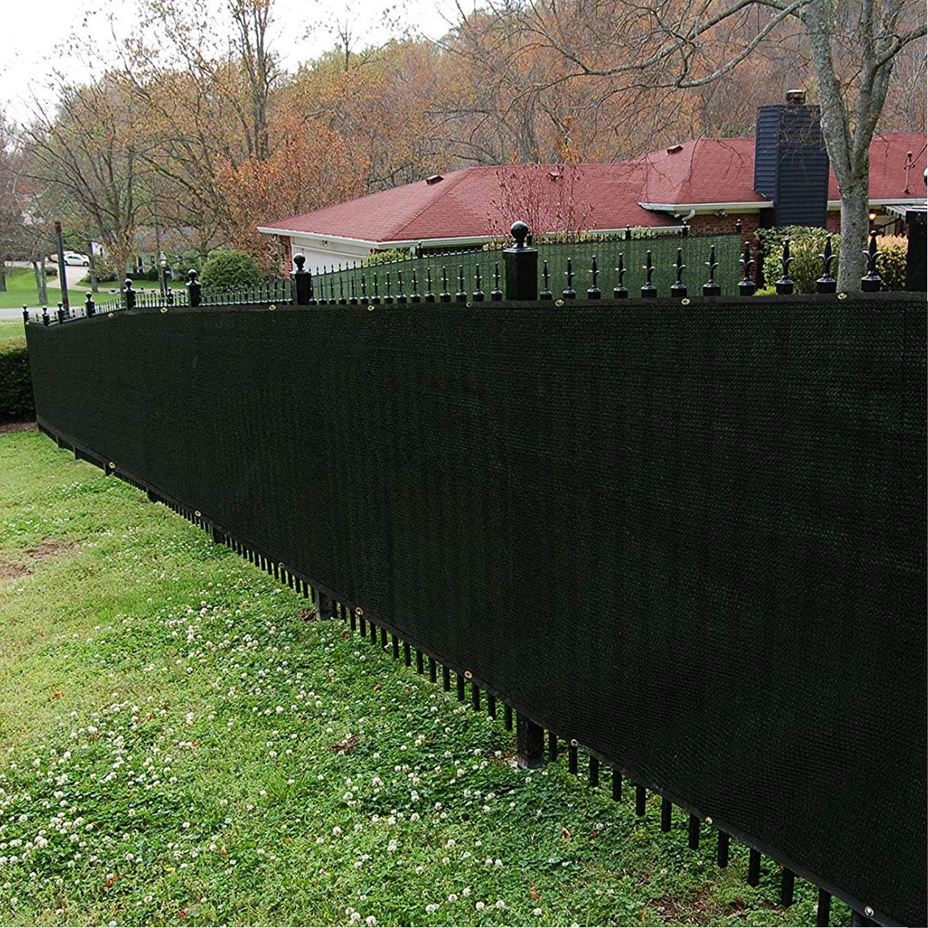 Sunnyglade 6 feet x 50 feet Privacy Screen Fence Heavy Duty Fencing Mesh Shade Net Cover for Wall Garden Yard Backyard (6 ft X 50 ft, Black)-VerdiqueGarden
