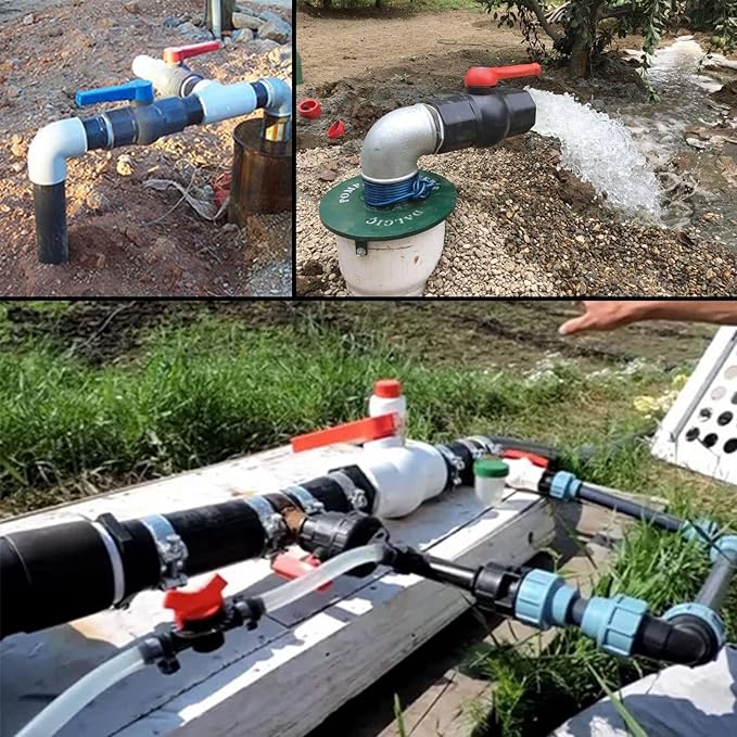 3Inch PVC Ball Valve Water Pipe Shut-off Valve Socket with Red T-Handle for Cold Water Supply lines, Irrigation Pipe fitting System(Socket x Socket), 3" PVC Water Shut-off Valves Fitting, SCH40-VerdiqueGarden