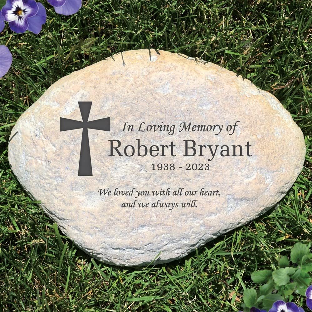 GiftsForYouNow Personalized Memorial Resin Garden Stone for Loved One, 11.5 x 8.25 x 2.5 Inches-VerdiqueGarden