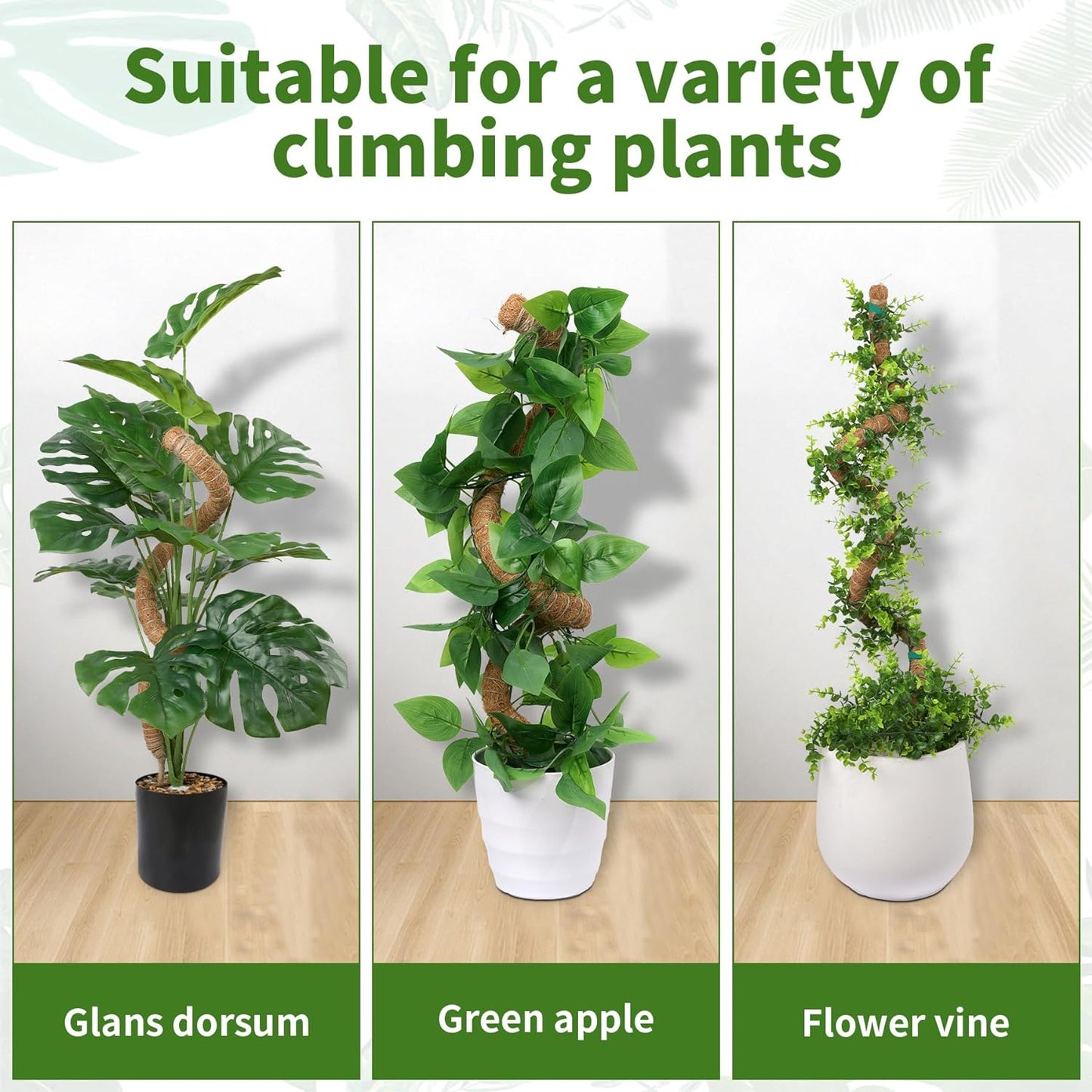 2 Pack Moss Pole, LveSunny 29 Inch Bendable Moss Pole Monstera Plant Support, More Flexible and Corrosion-Resistant Monstera Plant Support, Suitable for Potted Plants to Grow Upwards-VerdiqueGarden