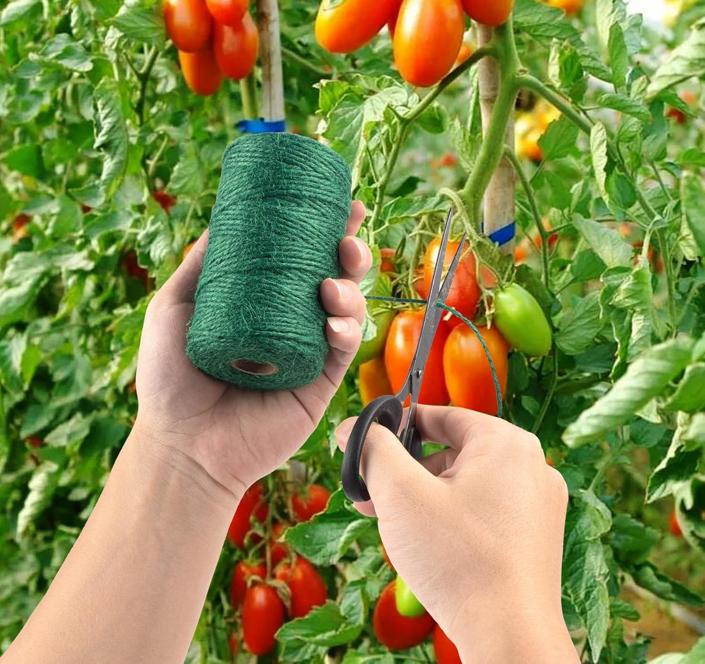 Garden Twine, 394 Feet 2mm Jute Twine,Baling Plant String,Gardening Jute for Climbing Plants,Tomatoes, Crafting Floristry 120-meter Green Hemp Rope, 2mm-VerdiqueGarden