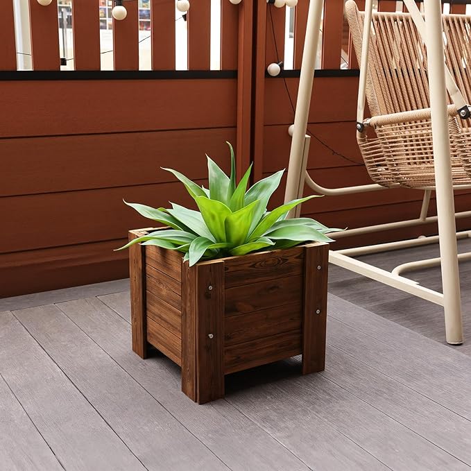 Artificial Plants Outdoor,UV-Resistant Fake Agave Succulent Plant 23 Inch Medium Size Faux Succulents Stems for Indoor Realistic & Natural Home Decor Plants for Office Housewarming 2 Pack-VerdiqueGarden