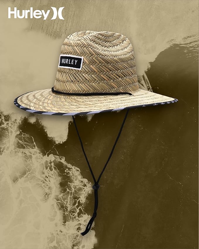 Hurley Men's Straw Hat - Bayside Lifeguard Straw Sun Hat-VerdiqueGarden