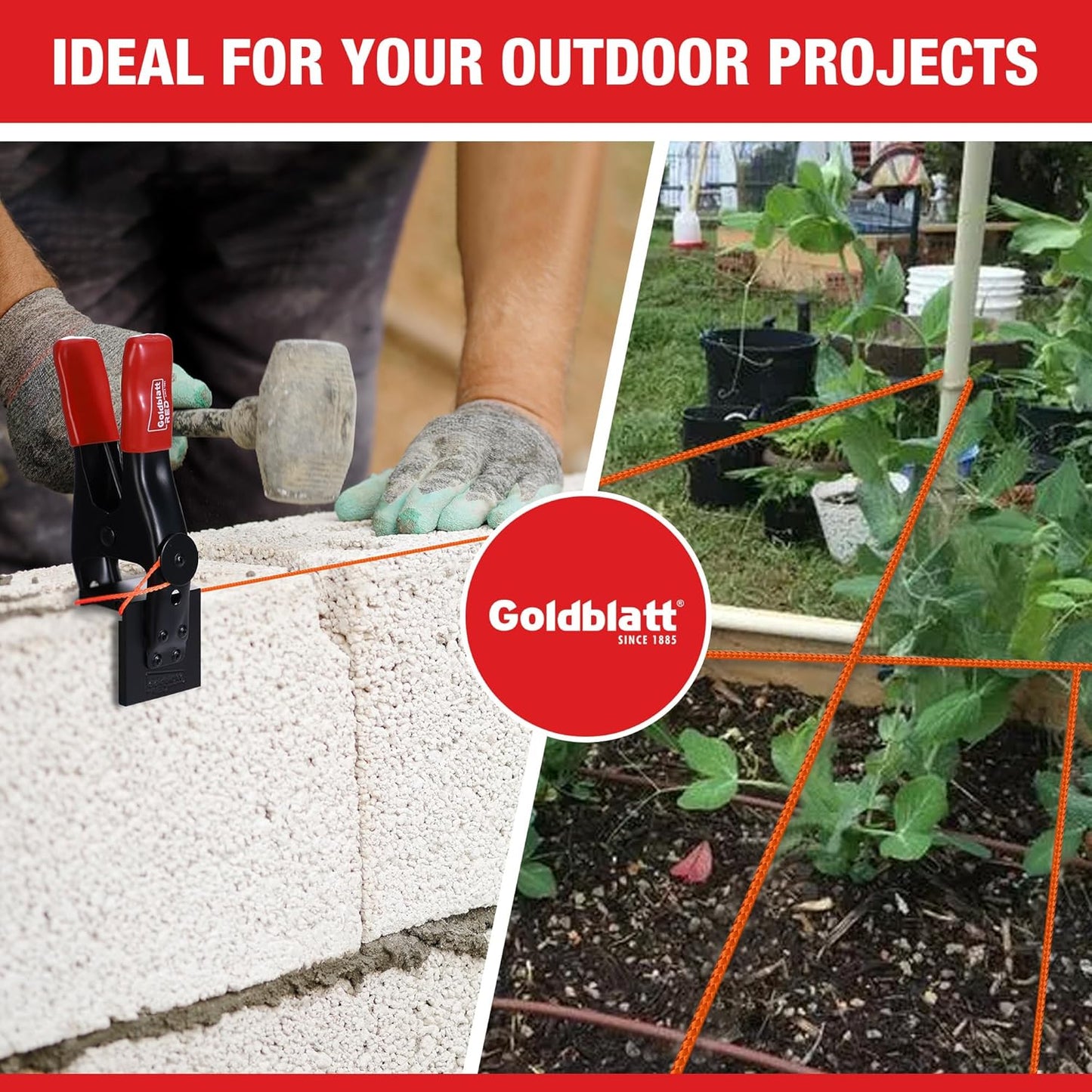 Goldblatt Mason Line, 500 Feet #18 Braided Nylon String, Perfect for Gardening or Masonry Tools-VerdiqueGarden