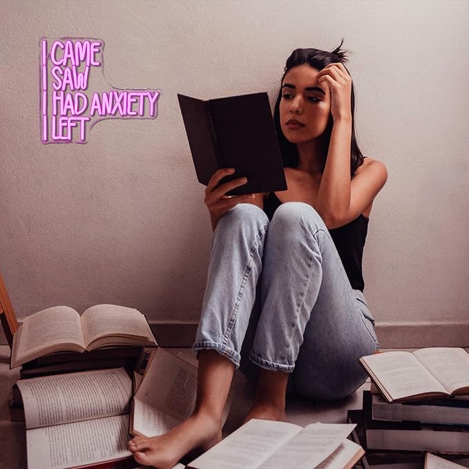 CAME SAW HAD ANXIETY LEFT Neon Sign Wall Decor, Neon Light for Christmas Party Bar Home Christmas Decorations Family Gifts-VerdiqueGarden