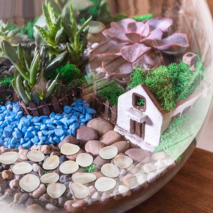 Fabbay Engraved Inspirational Stones Encouragement Motivational Rocks with Words Garden Positive Gift for Christmas Thanksgiving(White,40 Pcs)-VerdiqueGarden