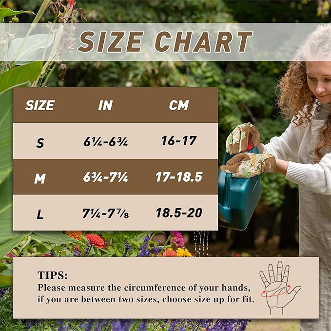 HLDD HANDLANDY Work Gloves for Women and Ladies, Leather Gardening Gloves Flexible Mechanic Working Gloves-VerdiqueGarden