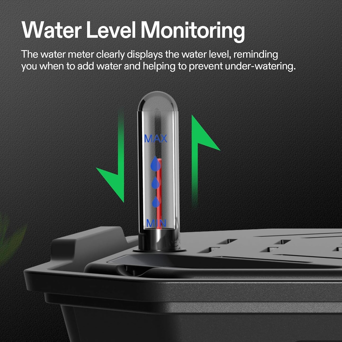 VIVOSUN 4-Pack FlexFeed Self-Watering Pots with Grow Bags, Auto Irrigation Fabric Pot Base with Water Meter & Maintenance Window, for Use Indoors/Outdoors in Grow Tents, Greenhouses, Gardens-VerdiqueGarden