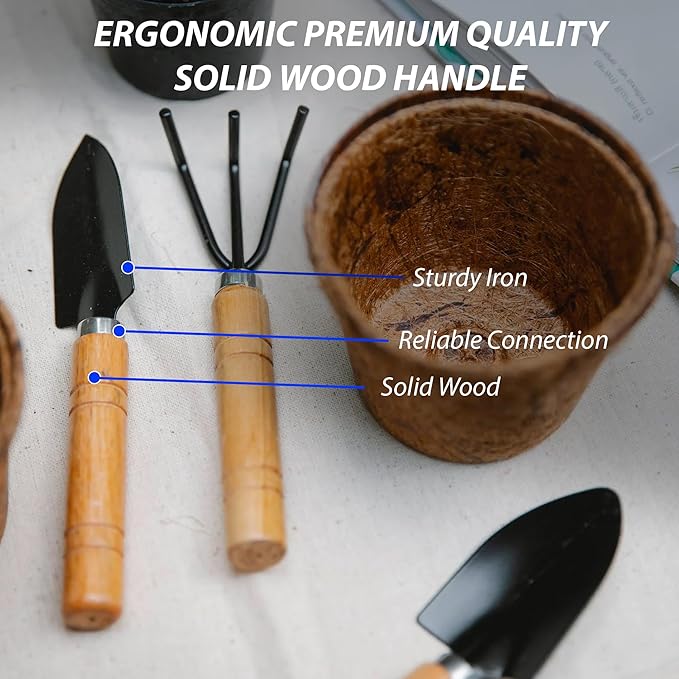 Gardening Tool Set:3 Small Garden Tool, Garden Spade Hand Shovel,Shovel, Trowel and rake. Garden Spade Hand Shovel, Weeding, and Transplantation-VerdiqueGarden