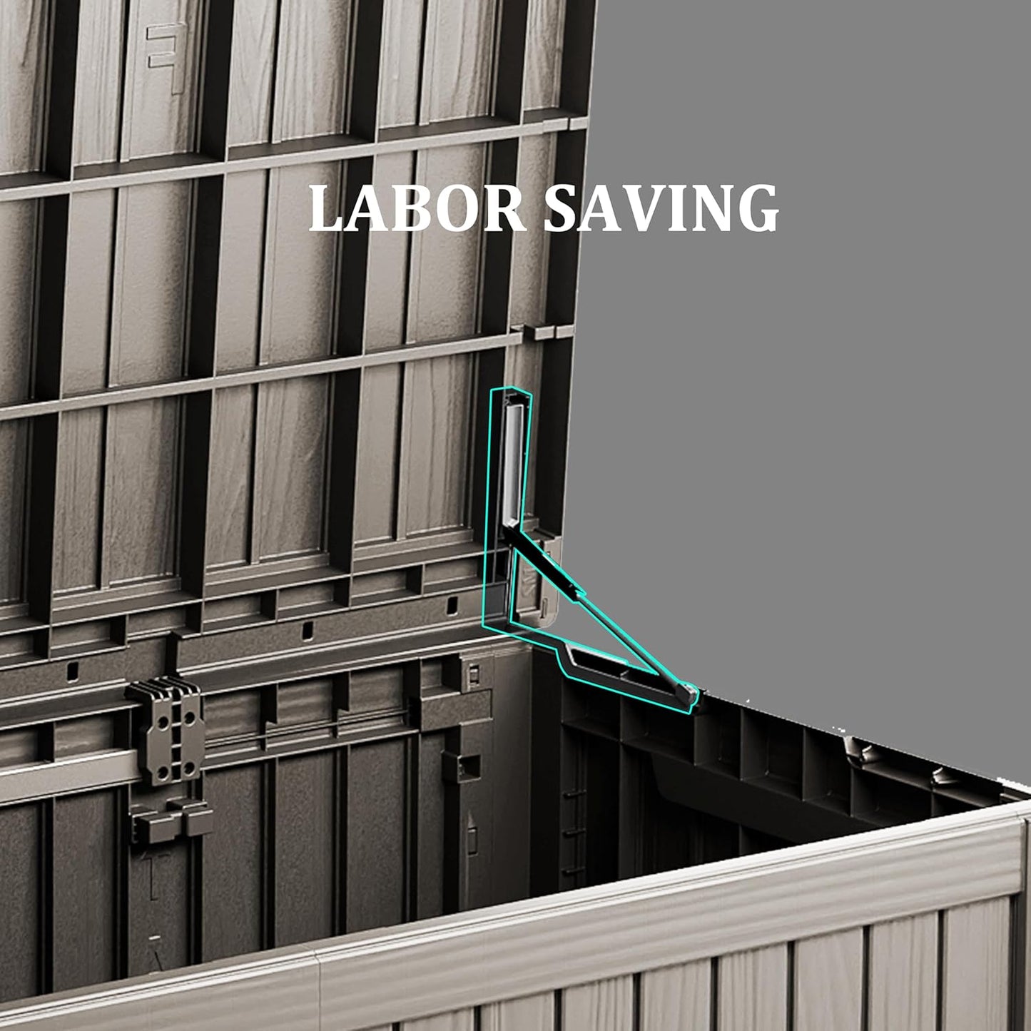 150 Gallon Double-Wall Resin Deck Box - Lockable Waterproof Outdoor Storage Box, 1000lbs Capacity & Doubles as Seating for Patio Furniture - Garden Tools, Pool Accessories (Brown)-VerdiqueGarden