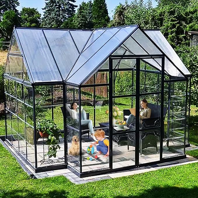 12 Pcs Polycarbonate Greenhouse Panels Waterproof UV Protected Polycarbonate Double Layer Polycarbonate Panels Sheet Corrugated Plastic for Greenhouse, Outdoor, Plant Stand Roof(4' x 2' x 0.24'')-VerdiqueGarden