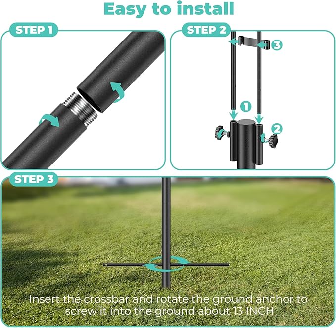 Mrcrafts Bird Feeder Hook for Outdoor, 82 Inch Hevy Duty Bird Feeder Poles, Bird Feeder Stand Station, Garden Hook for Hanging Plants, Lanterns, Hummingbird Feeders-VerdiqueGarden
