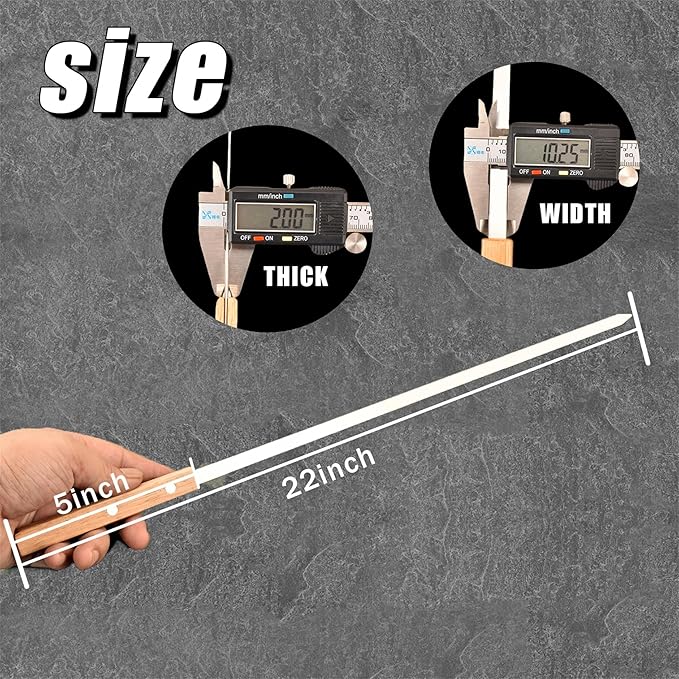 22-Inch Long Flat BBQ Skewers, HONSHEN 3/8 Inch Heavy Duty Stainless Steel Wide Blade with hardwood Handle barbecue skewers for Grilling Meat,Chicken,Beef-Set of 12 (22Inch Flat BBQ Skewers 12p)-VerdiqueGarden