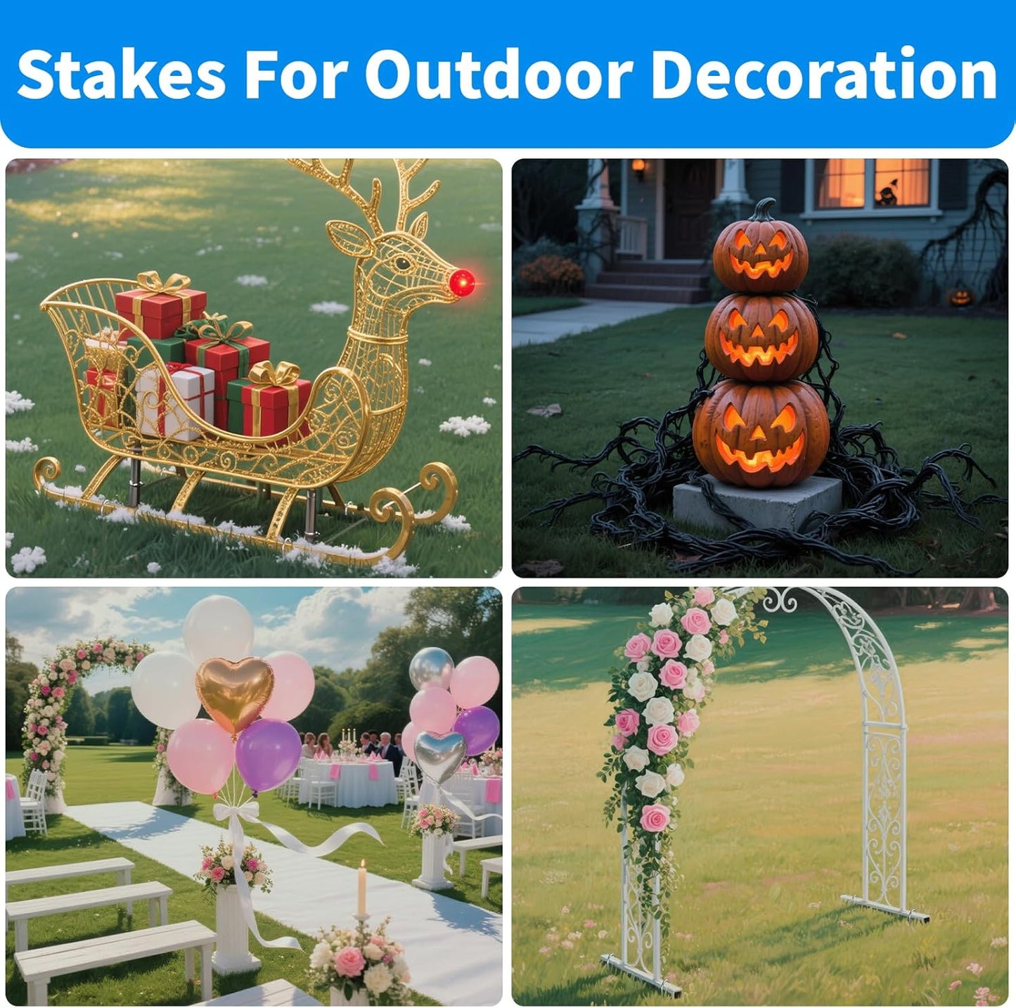 MySit 50 Pack 6 Inch Garden Stakes,11 Gauge Galvanized Yard Staples U Shape Fences Drip Irrigation Stakes Landscape Staples for Landscape Fabric, Soaker Hose, Dog Fence, Drip Tubing-VerdiqueGarden