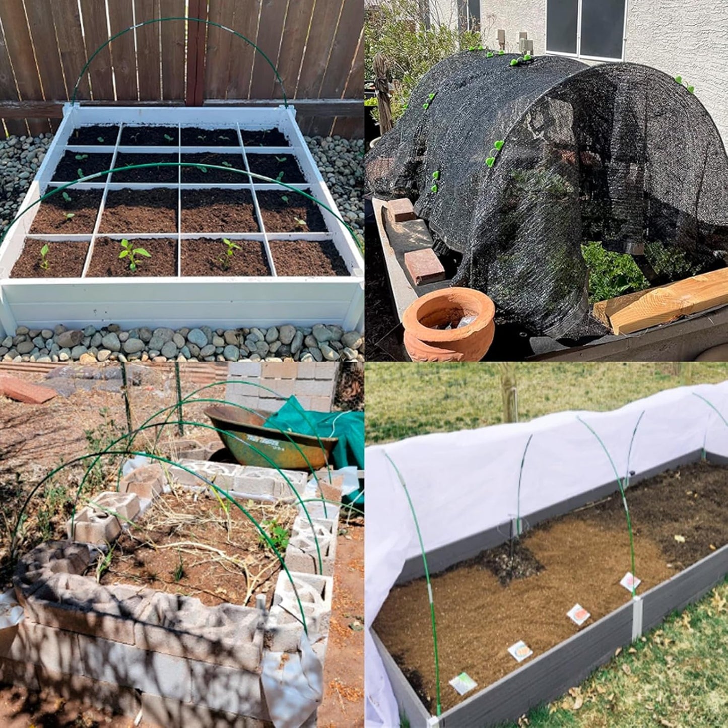 MAXPACE Greenhouse Hoops for 2.7ft or Wider Grow Tunnel, Rust-Free Fiberglass Support Hoops Frame for Garden Fabric, DIY Plant Support Garden Stakes, Gardening Supplies, 25pcs-VerdiqueGarden