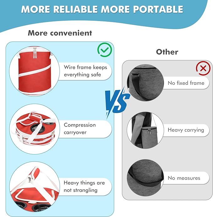 Tirrinia Large Pop-Up Golf Cooler Bag- Insulated Collapsible Cooler with Flat Drink Table for Golf Cart, Lightweight and Portable Ice Beach Cooler for Travel, Fishing, Picnics, Hiking, Camping-VerdiqueGarden