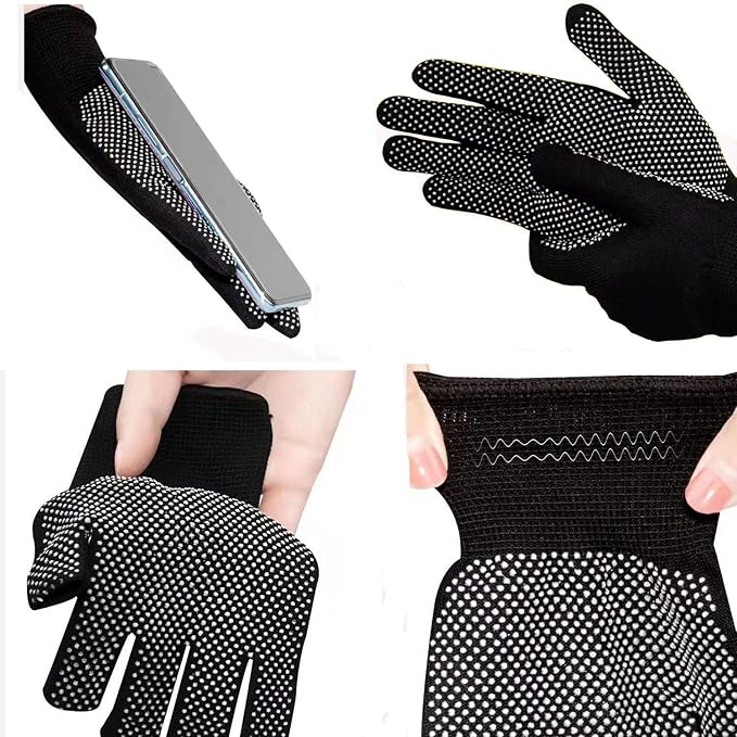 24Pcs Work Gloves Anti-slip Knitted Stretchy Cloth Glove Thin Moist Glove Liners-VerdiqueGarden