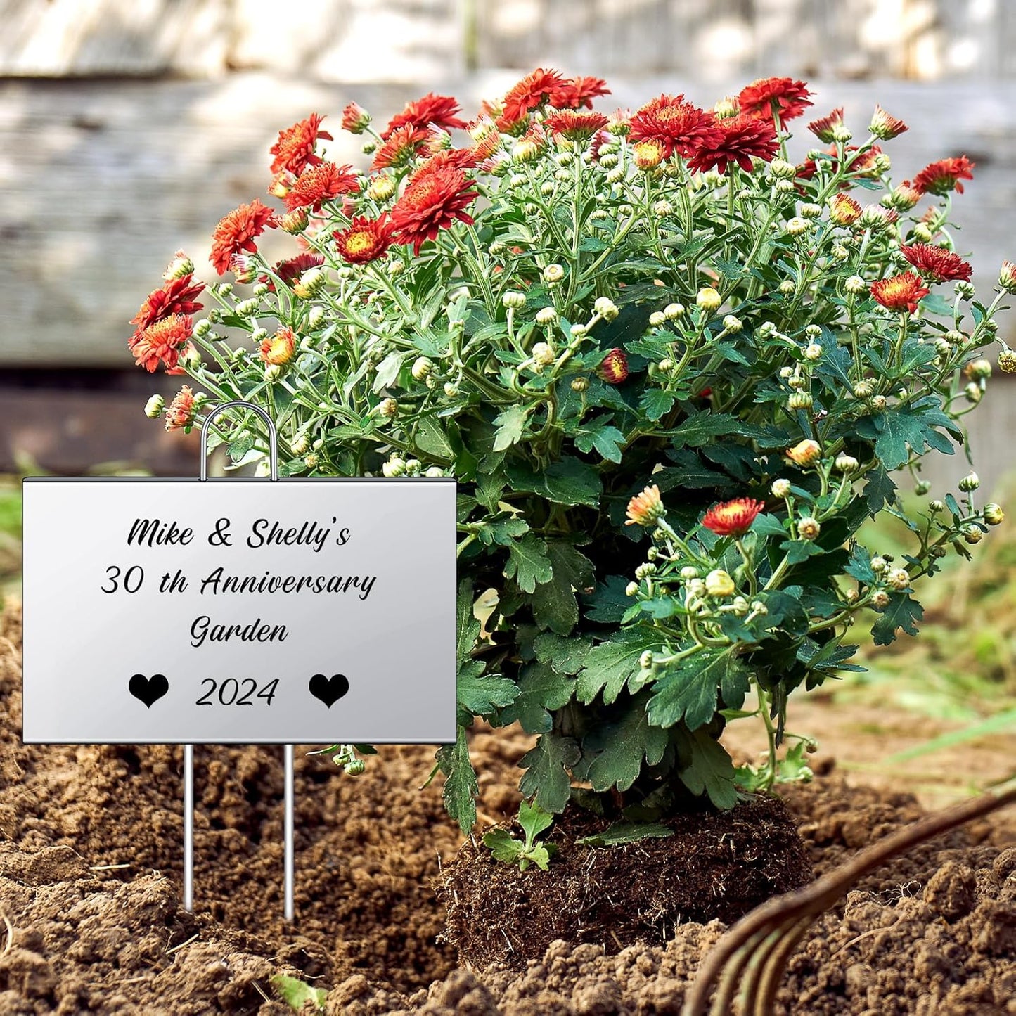 Landhoow 30 Pcs Large Garden Plant Markers Metal Plant Labels Sign 4'' x 6'' with 11'' Stake Weatherproof Waterproof Garden Sign for Outdoor Seedlings Herbs Vegetable Greenhouse, Sliver-VerdiqueGarden