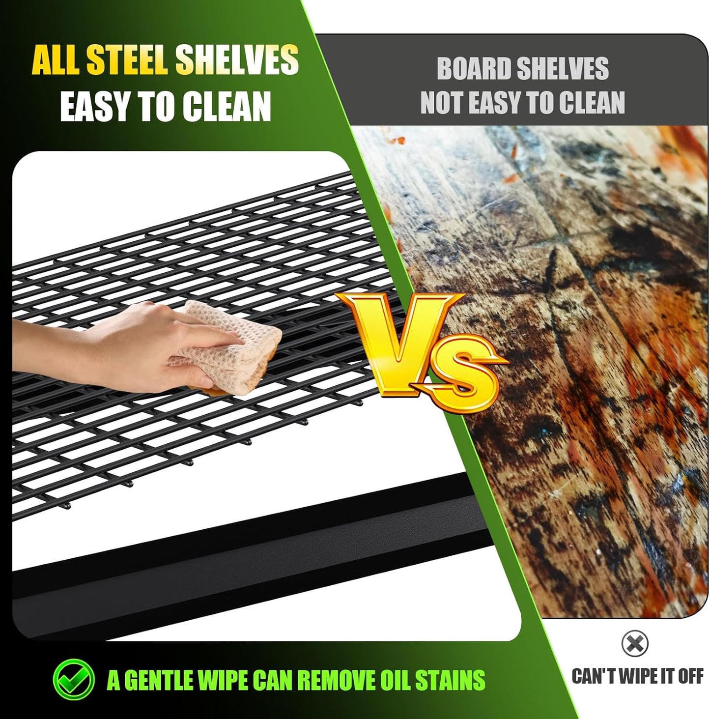 Garage Shelving 5 Tier Metal Shelves Adjustable Garage Storage Shelves Storage Rack 3000LBS Heavy Duty Industrial Shelving Unit Wire Shelf Rack Shelf for Storage Room, Basement,45.7”W×19.7”D×81.1 ”H-VerdiqueGarden