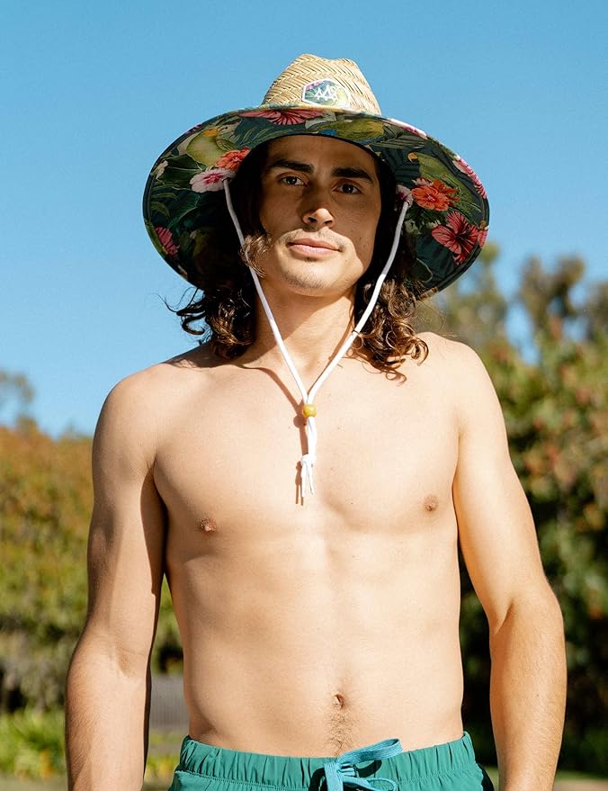 Straw Hat for Men & Women | Lifeguard Hat, Beach Hat & Sun Hat | UPF 50+ Wide Brim for Sun Protection | One Size | Hemlock-VerdiqueGarden