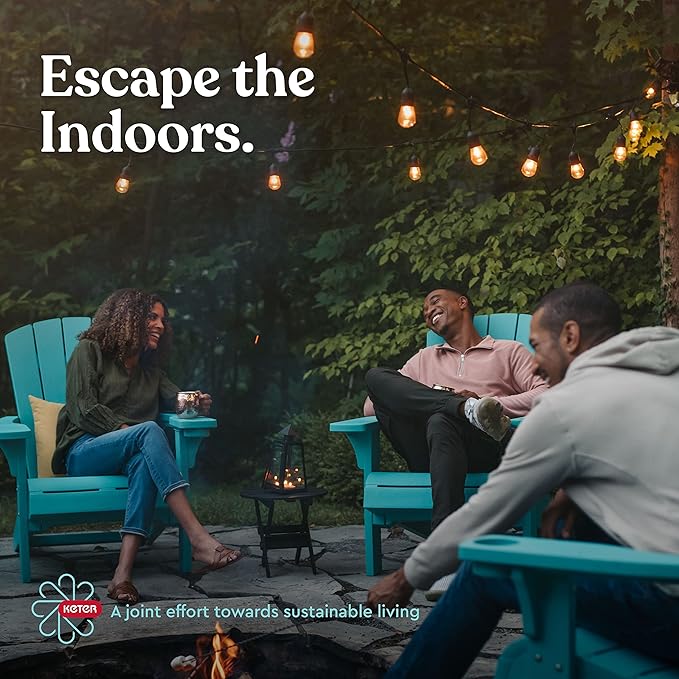 Keter Denali 30 Gallon Resin Outdoor Storage Box and Patio Furniture Side Table for Pool and Garden Accessories, Grey & Black-VerdiqueGarden